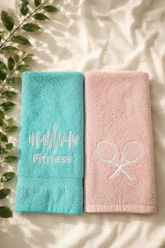 PACK OF 2 BAMBOO TOWELS BLUE AND PINK